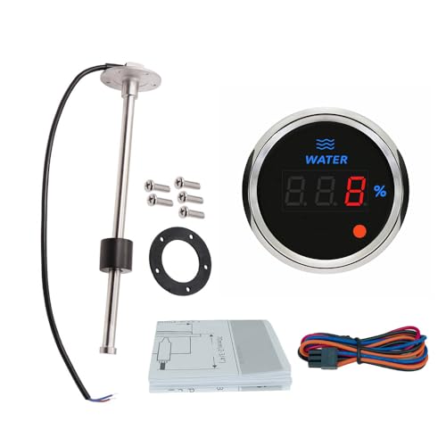 ELING 52 mm digitaler Wasserstandsmesser 0–190 Ohm Signal mit 8 Farben Hintergrundbeleuchtung 250 mm Wasserstands Sendeeinheit Sensor für LKW von ELING