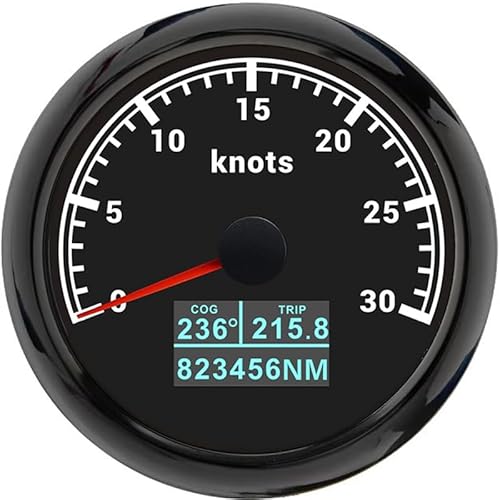ELING 85 mm GPS-Tachometer 30 Knoten mit COG TRIP Gesamtkilometerstand mit 7 Farben Hintergrundbeleuchtung für Schiffe Marine Segelboote ELING 85 mm GPS-Tachometer 30 Knoten mit COG TRIP Gesamtkilometerstand mit 7 Farben Hintergrundbeleuchtung für Schiffe Marine Segelboote von ELING