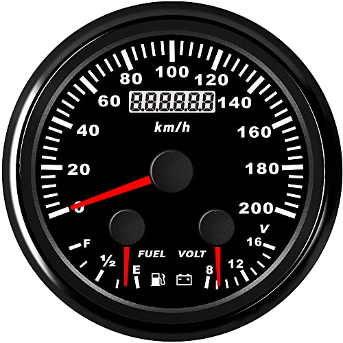 ELING 85 mm Multifunktions-Messgerät 3-in-1-GPS-Tachometer 200 km/h Kilometerzähler mit Kraftstoffstandsanzeige Voltmeter 12 V für Wohnmobile SUVs Transporter ELING 85 mm Multifunktions-Messgerät 3-in-1-GPS-Tachometer 200 km/h Kilometerzähler mit Kraftstoffstandsanzeige Voltmeter 12 V für Wohnmobile SUVs Transporter von ELING