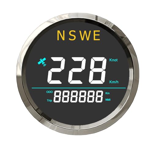 ELING 85 mm digitaler GPS-Tachometer 0–999 Knoten KMH Kilometerzähler NSWE-Anzeige universell für Marine-Segelboote 12 V 24 Volt ELING 85 mm digitaler GPS-Tachometer 0–999 Knoten KMH Kilometerzähler NSWE-Anzeige universell für Marine-Segelboote 12 V 24 Volt von ELING