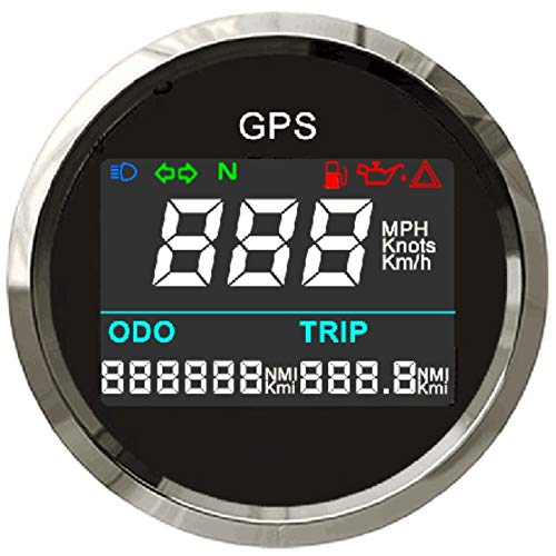 ELING Digital GPS Tachometer Einstellbare Kilometerzähler Für Boot Yacht Motorrad Auto 2 zoll (52mm) von ELING