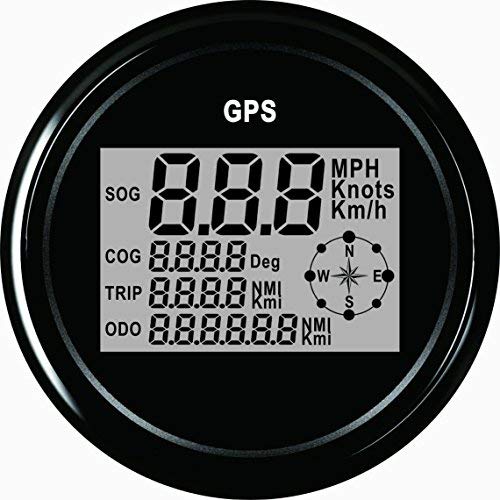 ELING Garantierter digitaler GPS-Geschwindigkeitsmesser Entfernungsmesser für Auto oder Boot mit Hintergrundbeleuchtung 85 Millimeter 12V 24V von ELING