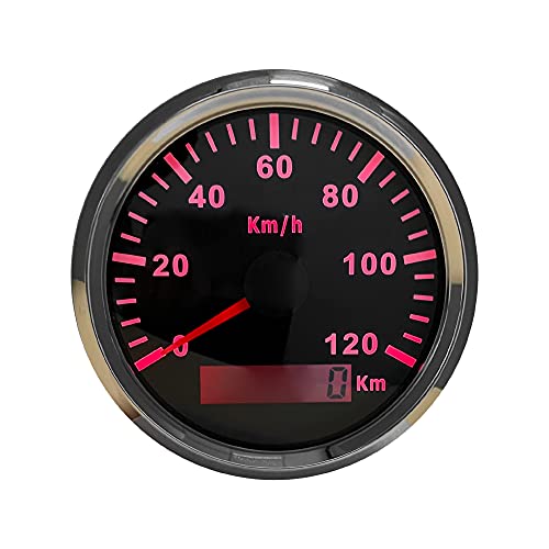 ELING Universal 85 mm Tachometer mit Impulssignal 0–120 km/h Kilometerzähler Tachoanzeige mit roter Hintergrundbeleuchtung 9–32 V für PKW LKW Transporter ELING Universal 85 mm Tachometer mit Impulssignal 0–120 km/h Kilometerzähler Tachoanzeige mit roter Hintergrundbeleuchtung 9–32 V für PKW LKW Transporter von ELING