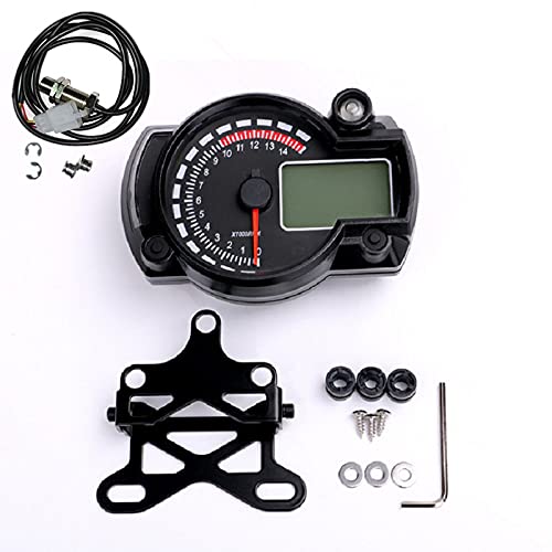 ELING Universeller Motorrad-Tachometer, Tachometer, Kilometerzähler, 7 Hintergrundbeleuchtung, 15000 U/min, 299 km/h, Mph, Gauge & verstellbare Dichtung & Sensor. ELING Universeller Motorrad-Tachometer, Tachometer, Kilometerzähler, 7 Hintergrundbeleuchtung, 15000 U/min, 299 km/h, Mph, Gauge & verstellbare Dichtung & Sensor. von ELING