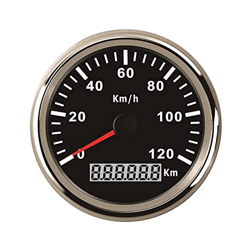 ELING Wasserdichte KM GPS Tacho Kilometerzähler 120KM/H Für Auto Motorrad Traktor Lkw Mit Hintergrundbeleuchtung 85mm 12V/24V ELING Wasserdichte KM GPS Tacho Kilometerzähler 120KM/H Für Auto Motorrad Traktor Lkw Mit Hintergrundbeleuchtung 85mm 12V/24V von ELING