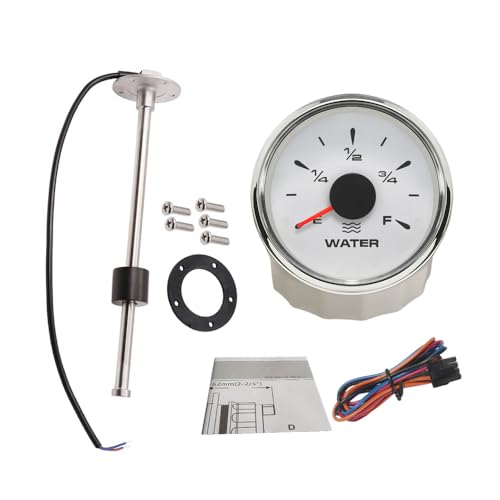 ELING Wasserstand-Tankanzeige 52 mm 0–190 Ohm mit 8 Farben Hintergrundbeleuchtung 12 V 24 V mit 200 mm Pegel Sendeeinheit Sender für Auto Motorboot ELING Wasserstand-Tankanzeige 52 mm 0–190 Ohm mit 8 Farben Hintergrundbeleuchtung 12 V 24 V mit 200 mm Pegel Sendeeinheit Sender für Auto Motorboot von ELING
