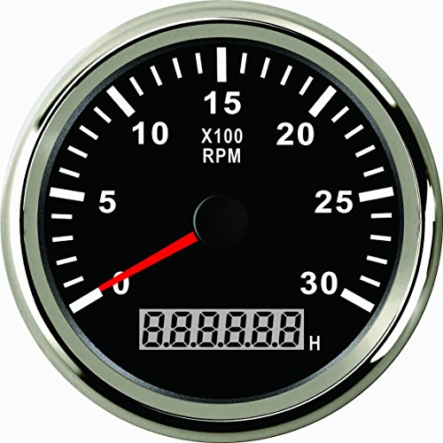 ELING Universal Tachometer Drehzahlmesser RPM mit Stunde Meter 3000RPM 85mm 9-32V mit Hintergrundbeleuchtung ELING Universal Tachometer Drehzahlmesser RPM mit Stunde Meter 3000RPM 85mm 9-32V mit Hintergrundbeleuchtung von ELING