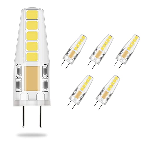 ELINKUME G4 LED Lampen,Birnen 2W Kaltweiss Led G4 Stiftsockel,Leuchtmittel G4 Glühbirne Ersatz für 20W Halogen Lampen,206LM,AC12V Kein Flackern,360°Abstrahlwinkel,10er-Set von ELINKUME