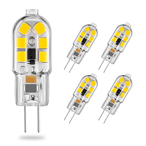 ELINKUME G4 LED Lampen 2W Kein Flackern LED Leuchtmittel Kaltweiß 12V 180LM AC/DC SMD 2835 6000K 5 Per von ELINKUME