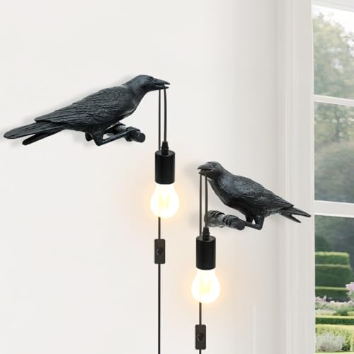 ELINKUME Krähen Wandleuchte Innen 2er Set Niedlich Vogellampe,Tier Wandlampe mit Schalter ELINKUME Krähen Wandleuchte Innen 2er Set Niedlich Vogellampe,Tier Wandlampe mit Schalter von ELINKUME