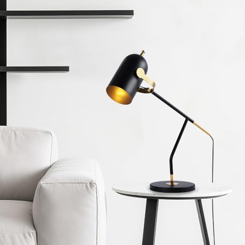 Kreative LED Tischlampe mit Verstellbarem Kopf,E27 Nachttischlampe Schwarz,Lustige Kleine Menschen Metall Schreibtischlampe Retro,Moderne Lampe Tisch für Wohndekoration und Arbeitsbeleuchtung von ELINKUME