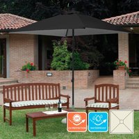 2x2m quadratischer Gartenschirm mit zentraler Aluminiumstange Plutone Noir Styles: ohne Volant von ELIOS PARASOLS