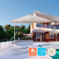 Ampelschirm Sonnenschirm 3m weiß Garten Terrasse Napili von ELIOS PARASOLS