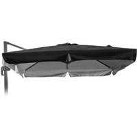 Ersatzschirm für Ampelschirm Gartenschirm Sonnenschirm 2,5x2,5 Aluminium Arm Paradise Noir mit Volant von ELIOS PARASOLS