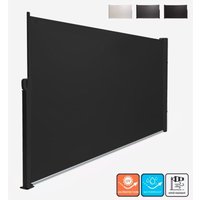 Seitenmarkise 140x300cm ausziehbar Windschutz Sichtschutz Trennwand Raumteiler Hyde M - Schwarz von ELIOS PARASOLS