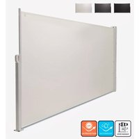 Seitenmarkise 140x300cm ausziehbar Windschutz Sichtschutz Trennwand Raumteiler Hyde M - Weiß von ELIOS PARASOLS