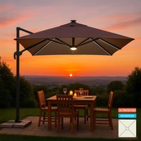 Sonnenschirm Ampelschirm verstellbarer Arm mit LED-Solarlicht 3x3m Paradise Brown Light Sonnenschirm Ampelschirm verstellbarer Arm mit LED-Solarlicht 3x3m Paradise Brown Light von ELIOS PARASOLS