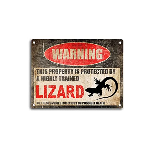 Blechschild Eidechsenschild "Warning This property is protected by highly trained lizard", lustige Outdoor-Warnschilder, Vintage-Schilder, Wandkunst, Retro-WC, Bar, Zuhause, Kaffee, Wanddekoration Blechschild Eidechsenschild "Warning This property is protected by highly trained lizard", lustige Outdoor-Warnschilder, Vintage-Schilder, Wandkunst, Retro-WC, Bar, Zuhause, Kaffee, Wanddekoration von ELIPOS