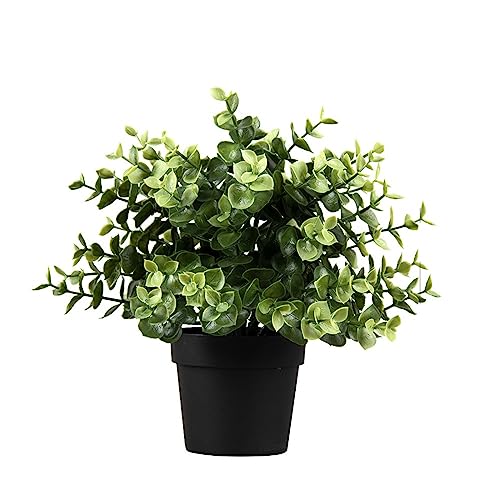 ELISSA Künstliche Pflanzen Oregano-Topfpflanze, Simulation, Topfpflanze, Heimdekoration, Büro, Schreibtisch, Grüne Pflanze, Schwarz Gefrosteter Kunststoff-Bonsai von ELISSA