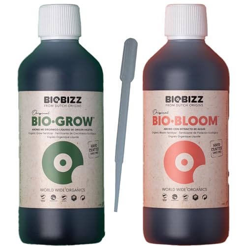 Biobizz Bio Bloom 1L und Biobizz Bio Grow 1L Set, Bio-Dünger für kräftiges Wachstum und reichhaltige Blüte – Organisches Dünger-Set für Indoor und Outdoor Pflanzen von ELITE BBQ