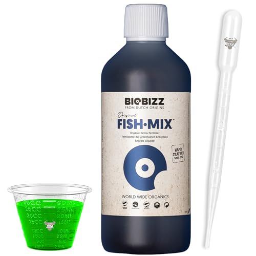 Biobizz Fish Mix 1L mit Pipette und Grow Messbecher – Organischer Flüssigdünger aus Fisch und Zuckerrübenextrakt für starkes Wachstum und Bodenfruchtbarkeit von ELITE BBQ