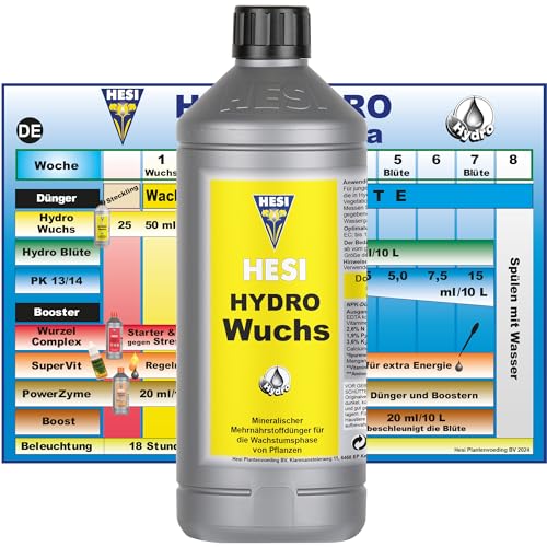 Hesi Hydro Wuchs 1L - Hochwertiger Hydroponik Dünger für Hydrokultur & Zimmerpflanzen, Speziell für Wachstumsphase, Effektiver Hydro Dünger für Optimale Nährstoffversorgung von ELITE BBQ
