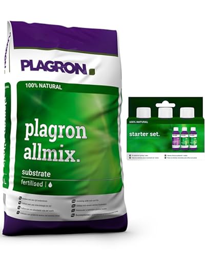 Plagron Allmix 50 Liter mit Plagron Starter Set für natürlichen Anbau, 3 Dünger mit je 50 ml, 1x Alga Grow 50 ml, 1x Alga Bloom 50 ml, 1x Power Roots 50 ml von ELITE BBQ