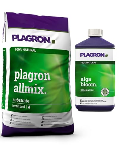Plagron Allmix 50L Erde mit Alga Bloom 1L Dünger, Basisdünger für Freilanderde, sorgt für gesunde und reiche blühende Pflanzen von ELITE BBQ
