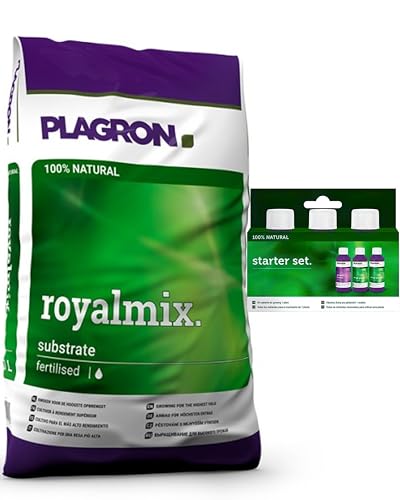 Plagron Royal Mix 50l mit Plagron Starter Set, Düngerset für Anfänger, enthält Alga Grow, Alga Bloom und Power Roots von ELITE BBQ