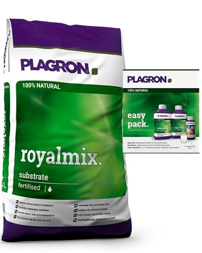 Plagron RoyalMix 50L mit Dünger Easy Pack 100% NATURAL für 4 Pflanzen, 50 Liter Royal Mix mit Nährstoffen für 8 Wochen Wachstum und Blüte von ELITE BBQ
