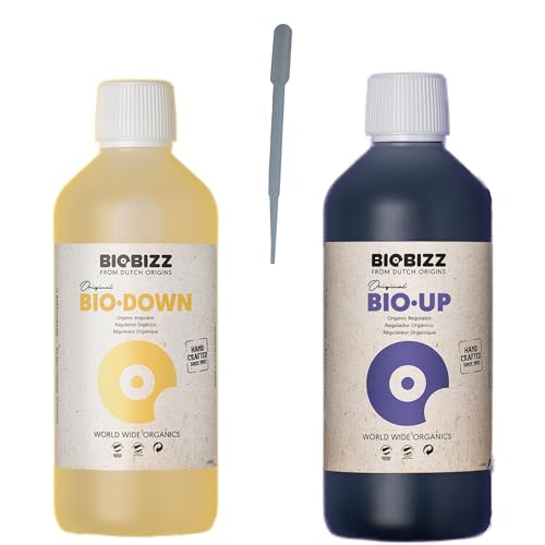 growkingz Biobizz PH Up 250ml (PH+ PH Plus) und Biobizz PH Down 250ml (PH- PH Minus) im Dünger Set als PH erhöher und PH Senker von ELITE BBQ