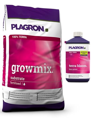 growkingz Plagron Growmix 50L Erde mit Plagron Terra Bloom 1L Flüssigdünger für Blütephase von ELITE BBQ
