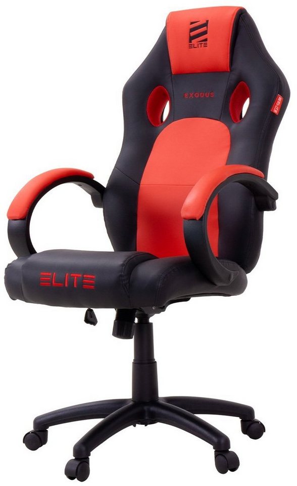 ELITE Gaming Gaming-Stuhl Ergonomischer Gamingstuhl Exodus Bürostuhl inkl. XXL Sitzfläche (hohe Rückenlehne, verstellbare Sitzhöhe, extragroße Sitzfläche, vielfältige Farbauswahl, Sicherheits-Doppelrollen, 1 St), hohe Rückenlehne, verstellbare Sitzhöhe, Sicherheits-Doppelrollen von ELITE Gaming