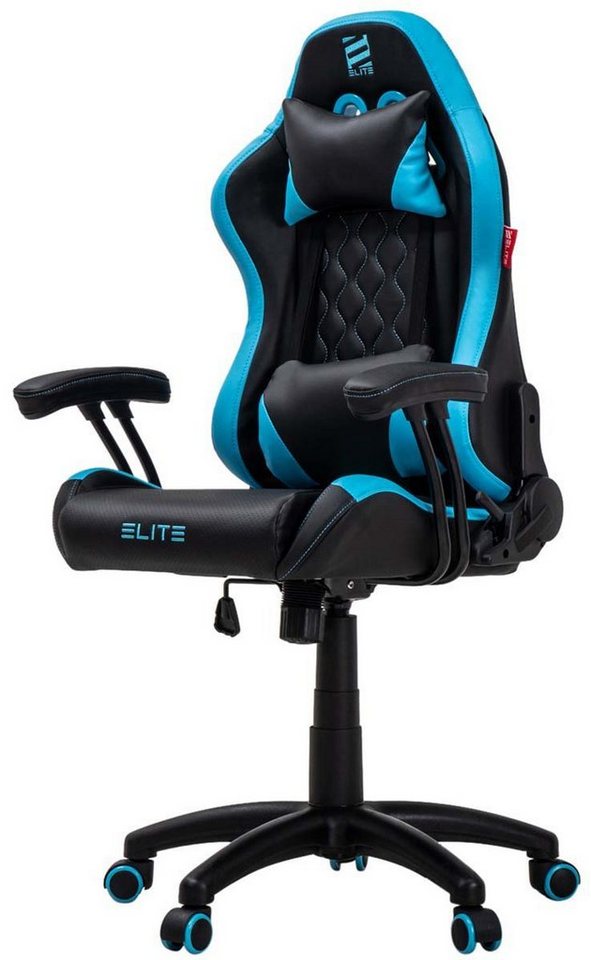 ELITE Gaming Gaming-Stuhl Kinder Bürostuhl Gaming Stuhl PULSE (Ergonomischer Gamingstuhl - Härtegradeinstellung - höhenverstellbar - gepolsterte Sitzfläche/Kopfstütze - 3D-Armstützen - bis 120 kg - klappbare Rückenlehne - große Sitzfläche - Erwachsene/Jugendliche/Kinder - Home Office, 1 St), Gaming Chair - Computerstuhl - Racingstuhl - Zockerstuhl - Bürostuhl von ELITE Gaming