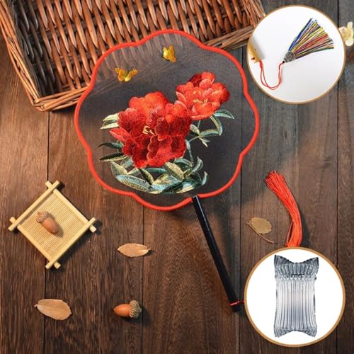ELIXINFAZ Chinesische Doppelseitige Stickerei Runde Fan Traditionelle Soyu Stickerei Sommer Kühlung Handheld Innendekoration von ELIXINFAZ