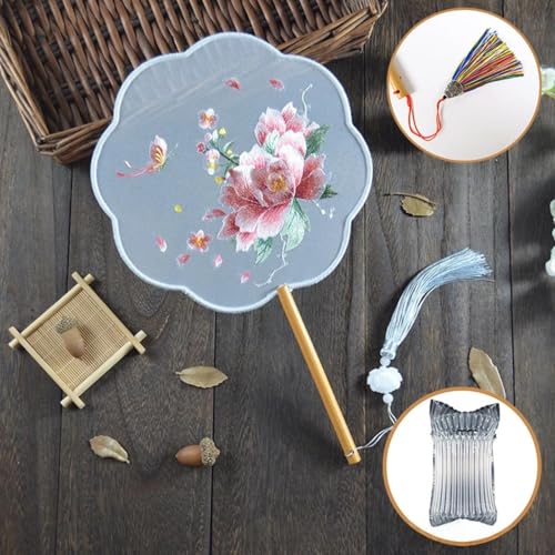 ELIXINFAZ Chinesische Doppelseitige Stickerei Runde Fan Traditionelle Soyu Stickerei Sommer Kühlung Handheld Innendekoration von ELIXINFAZ