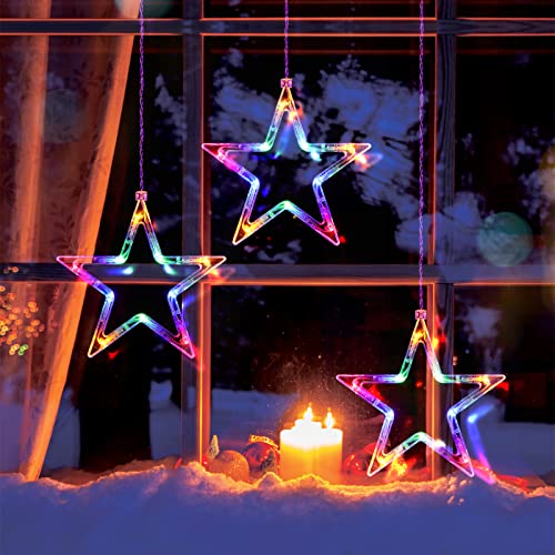 ELKTRY Weihnachtsdeko mit 3 Sterne, 30 LEDs Fensterdeko Stern mit timer, Memory Funktion Innen Batterie Warmweiß und bunt Weihnachtsstern Beleuchtung Außen ELKTRY Weihnachtsdeko mit 3 Sterne, 30 LEDs Fensterdeko Stern mit timer, Memory Funktion Innen Batterie Warmweiß und bunt Weihnachtsstern Beleuchtung Außen von ELKTRY