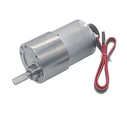 Getriebestrom JGB37-3530B Motor mit Encoder, 12V24V Metallgetriebemotor, Geschwindigkeitsmessung Smart Car Electric Lock Motor Getriebe elektrisch (Color : 24V60RPM) von ELLANA