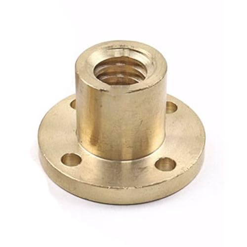 Gewindespiel T8 Messingmutter, Tr8 Rundflansch-Messingmutter, 1 mm, 1,5 mm, 2 mm, 3 mm Steigung, 8 mm Durchmesser, Trapezgewinde, Leitspindelmutter Schraube trapezförmig (Size : Pitch 2.5mm lead20mm von ELLANA