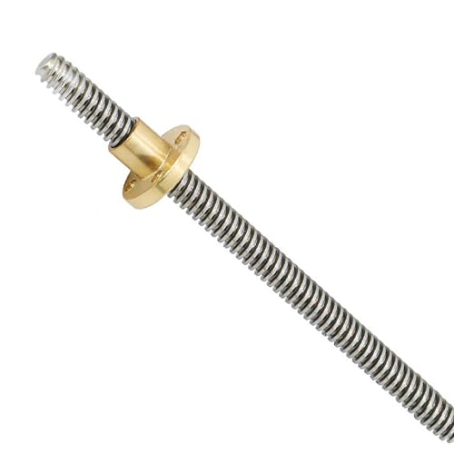 Gewindespiel Tr8x2 Trapezgewindespindel, 2 mm Steigung, 2 mm, 4 mm, 8 mm, 10 mm Steigung, Vollgewinde, Gewindestange, 100 mm bis 600 mm, T8-Gewindespindel mit Messingmutter Schraube trapezförmig (Col von ELLANA