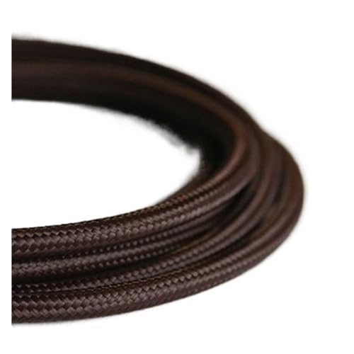 Kabel flexibel 2 * 0,75 mm Kabel for Pendelleuchten, Textilkabel for Pendelleuchten, verdrilltes Oberkabel, 2 m / 5 m / 10 m mehrfarbiges elektrisches Kabel Verlängerungsstecker (Color : Brown, Size von ELLANA