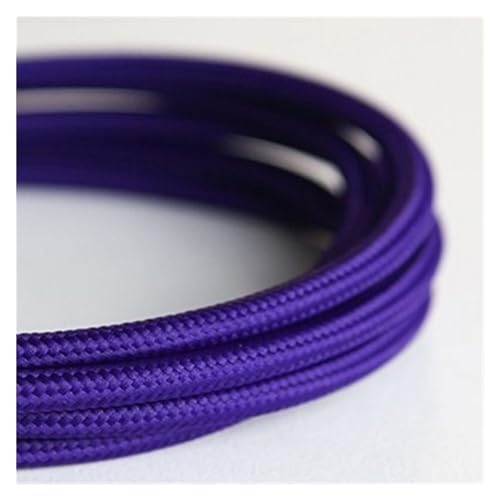 Kabel flexibel 2 * 0,75 mm Kabel for Pendelleuchten, Textilkabel for Pendelleuchten, verdrilltes Oberkabel, 2 m / 5 m / 10 m mehrfarbiges elektrisches Kabel Verlängerungsstecker (Color : PURPLE, Siz von ELLANA