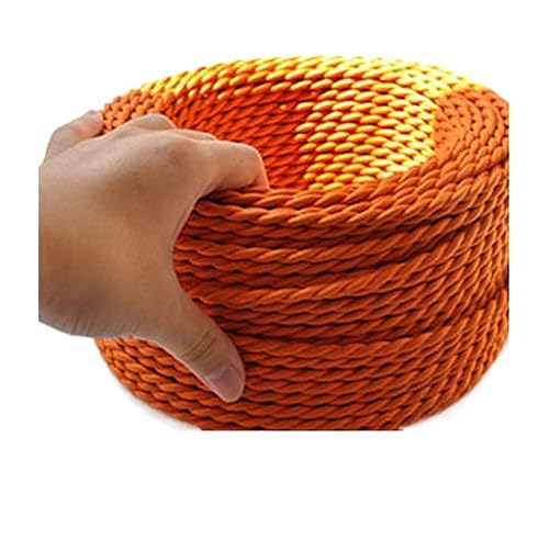 Kabel flexibel 2-adriges Textilkabel, gewebtes Kabel for Pendelleuchten, Vintage-Gewebekabel, 0,75 mm * 2 Kabel, Beleuchtungsdraht, elektrischer Draht Verlängerungsstecker (Color : Orange, Size : 5m von ELLANA