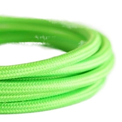 Kabel flexibel 2-adriges dekoratives Lampenkabel 0,75 mm Vintage-Elektrodraht Retro-Elektrokabel Lichtdraht Retro-Pendelleuchten-Linie Verlängerungsstecker (Color : Light green, Size : 0.5m) von ELLANA
