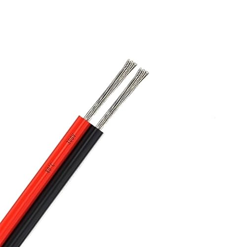 Kabel flexibel 20 AWG Beleuchtungskabel 2-poliger elektrischer Draht 5/10/20/50/100 m verzinnte elektrische Kupferdrähte Verlängerungsstecker (Color : 2pin red-black, Size : 50m) von ELLANA