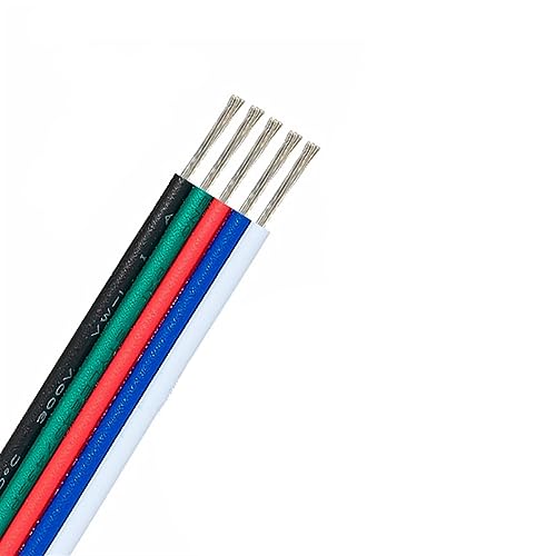 Kabel flexibel 5–100 m LED-Anschlusskabel WS2813 5050 flexible elektrische Drähte, 22 AWG Verlängerungskabel 2-polig, 3-polig, 4-polig, 5-polig, 6-polig Verlängerungsstecker (Color : 5pin, Size : 50 von ELLANA