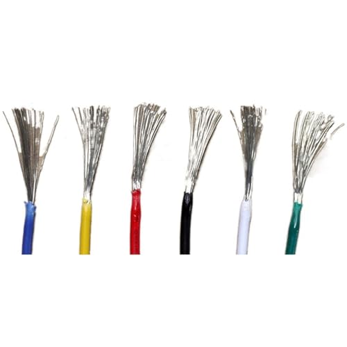 Kabel flexibel 5 m 16/18/20/22/24/26/28/30 AWG UL1007 PVC verzinntes Kupferdrahtkabel, schwarz/rot//gelb/grün/blau/weiß Verlängerungsstecker (Color : Green, Size : 20 AWG) von ELLANA