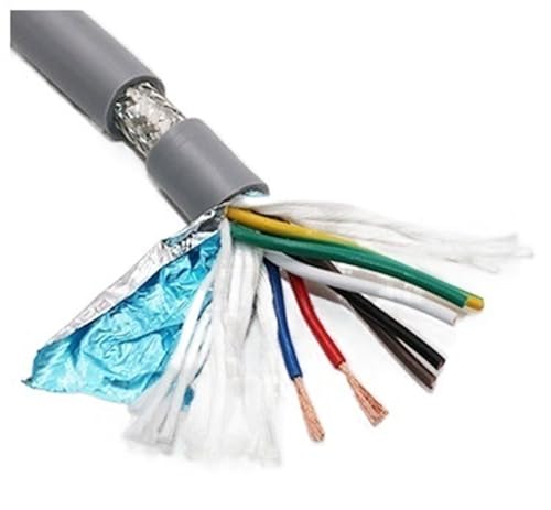Kabel flexibel Abgeschirmtes Schleppleinenkabel, 17 AWG, 2/3/4/5/6/7/8-adriger Kupferdraht, Widerstandsfähigkeit gegen Biegekorrosion, 5 Meter flexibler PVC-Draht Verlängerungsstecker (Color : 7cores von ELLANA