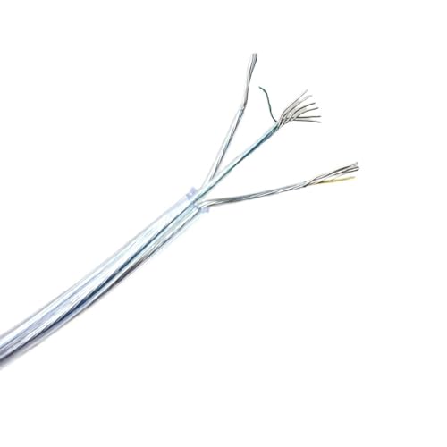 Kabel flexibel Transparentes Lampen-Netzkabel, Außendurchmesser 3,0 mm, 3 x 0,14 mm/3 x 26 AWG, Elektrokabel for Beleuchtungslampen, elektrischer Draht for Hängeleuchte, Kronleuchter Verlängerungsstec von ELLANA