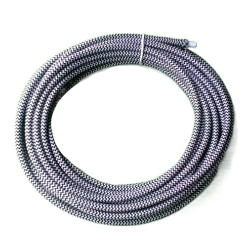 Kabel flexibel Verdrilltes Kabel for Pendelleuchten, 2 x 0,75 mm Draht for Pendelleuchten, Textil-Overhead-Elektrokabel, 2 m/5 m/10 m Verlängerungsstecker (Color : Black and white, Size : 30meter) von ELLANA
